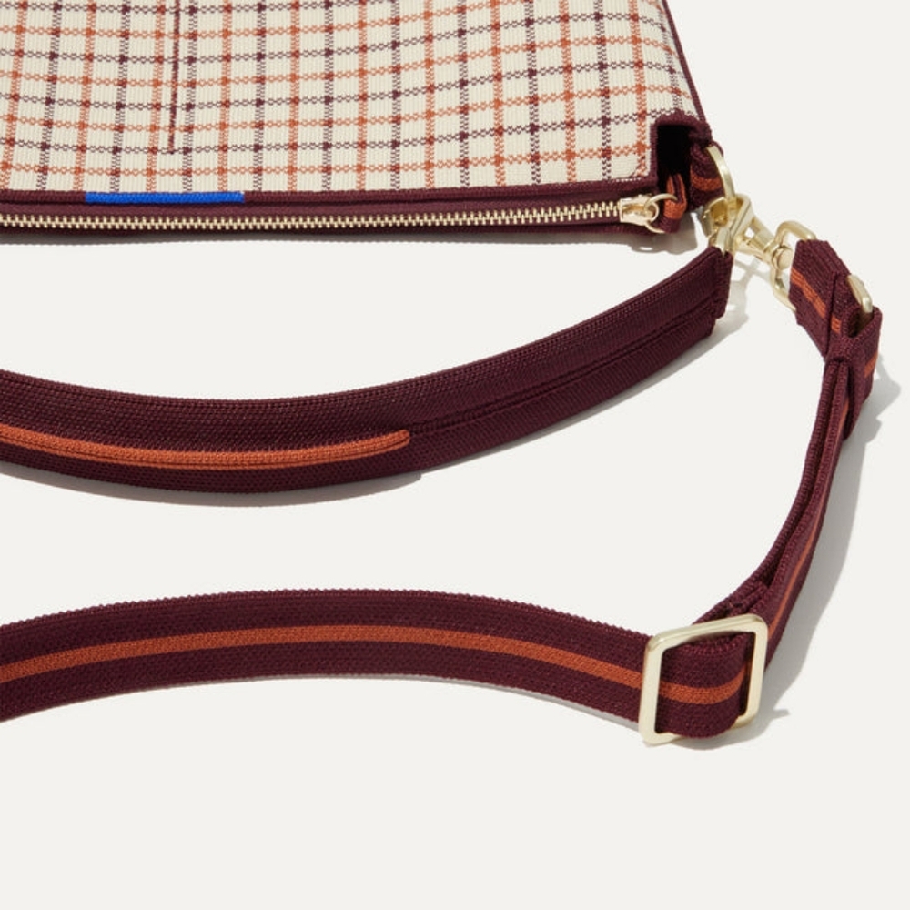 Rothy's Plaid Crossbody Bag in Brown and Cream - Picture 2 of 11